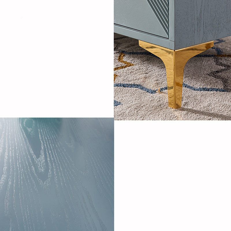 Glam Antique Finish Dining Server Door Engineered Wood Sideboard Table Clearhalo 'buffet_sideboard' 'Buffets & Sideboards' 'furn' 'furn_buffet_sideboard' 'Furniture' 'Kitchen & Dining Furniture' 6295727