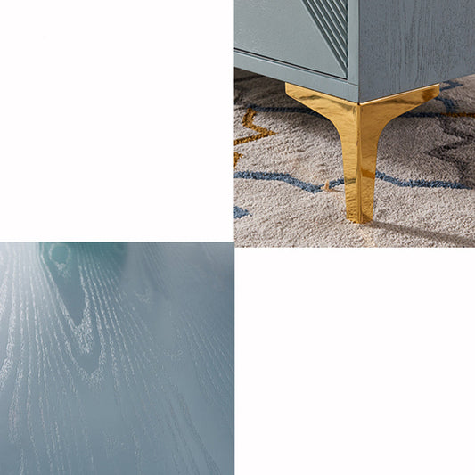 Glam Antique Finish Dining Server Door Engineered Wood Sideboard Table Clearhalo 'buffet_sideboard' 'Buffets & Sideboards' 'furn' 'furn_buffet_sideboard' 'Furniture' 'Kitchen & Dining Furniture' 6295727