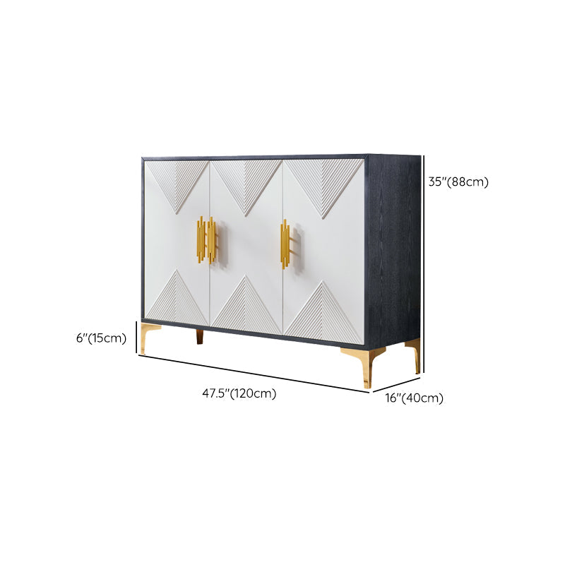 Glam Antique Finish Dining Server Door Engineered Wood Sideboard Table Clearhalo 'buffet_sideboard' 'Buffets & Sideboards' 'furn' 'furn_buffet_sideboard' 'Furniture' 'Kitchen & Dining Furniture' 6295732