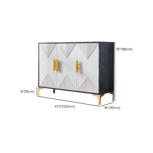 Glam Antique Finish Dining Server Door Engineered Wood Sideboard Table Clearhalo 'buffet_sideboard' 'Buffets & Sideboards' 'furn' 'furn_buffet_sideboard' 'Furniture' 'Kitchen & Dining Furniture' 6295732