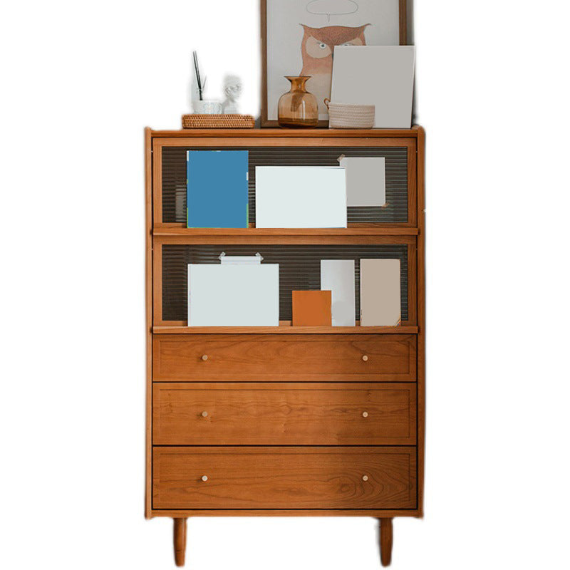 Wooden Home Side Board 49.5"H Farmhouse Style Rectangular Sideboard with Drawers Cherry Wood Without Light Clearhalo 'buffet_sideboard' 'Buffets & Sideboards' 'furn' 'furn_buffet_sideboard' 'Furniture' 'Kitchen & Dining Furniture' 6295766