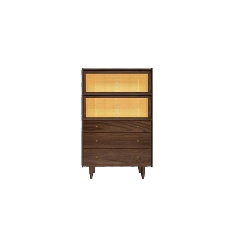 Wooden Home Side Board 49.5"H Farmhouse Style Rectangular Sideboard with Drawers Walnut With Light Clearhalo 'buffet_sideboard' 'Buffets & Sideboards' 'furn' 'furn_buffet_sideboard' 'Furniture' 'Kitchen & Dining Furniture' 6295770