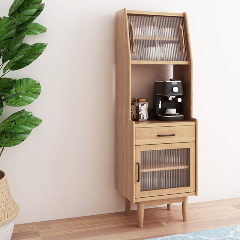 Wooden Home Side Board Modern Minimalist Open Sideboard with Sliding Door Clearhalo 'buffet_sideboard' 'Buffets & Sideboards' 'furn' 'furn_buffet_sideboard' 'Furniture' 'Kitchen & Dining Furniture' 6295860