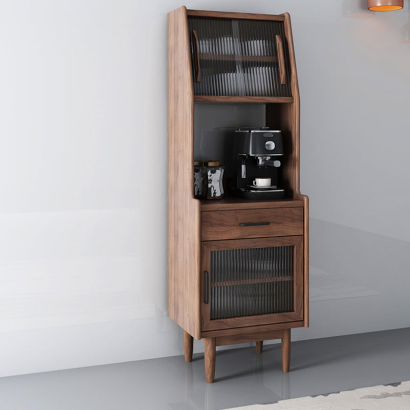 Wooden Home Side Board Modern Minimalist Open Sideboard with Sliding Door Clearhalo 'buffet_sideboard' 'Buffets & Sideboards' 'furn' 'furn_buffet_sideboard' 'Furniture' 'Kitchen & Dining Furniture' 6295861