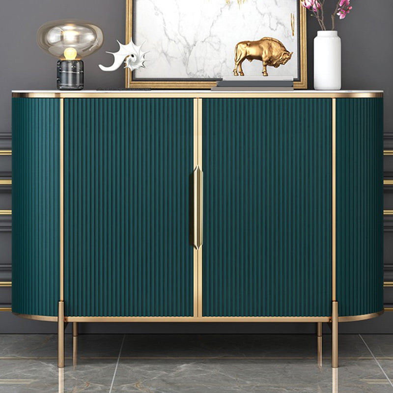 Slate Home Sideboard Glam Style Oval Top Side Board with Door 47"L x 16"W x 33"H Green Clearhalo 'buffet_sideboard' 'Buffets & Sideboards' 'furn' 'furn_buffet_sideboard' 'Furniture' 'Kitchen & Dining Furniture' 6295917