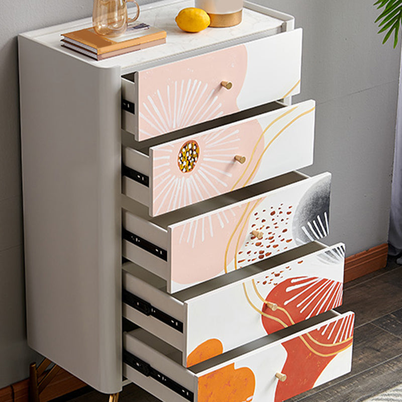 Sideboard di stoccaggio in pietra in stile stile di lusso con cassetti