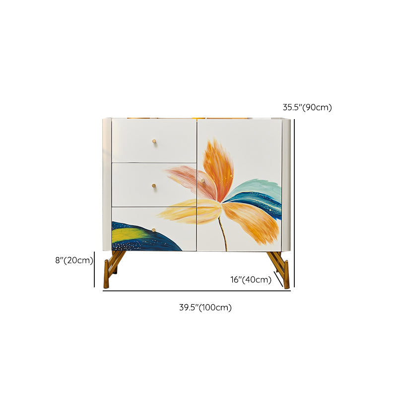 Sideboard di stoccaggio in pietra in stile stile di lusso con cassetti