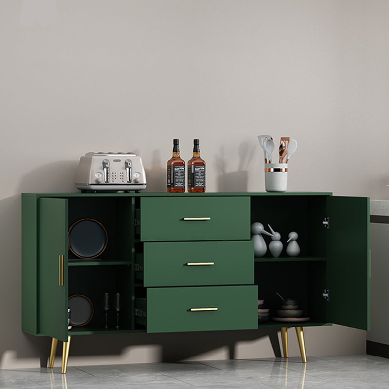 木製サイドボードキャビネットモダンな長方形ホームサイドボード引き出しとドア付き