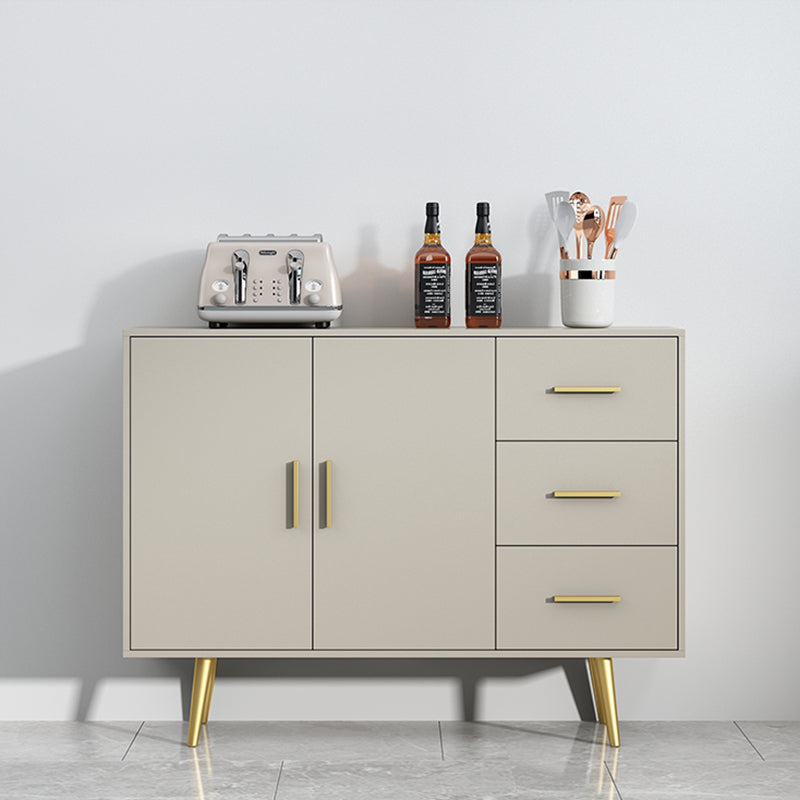 木製サイドボードキャビネットモダンな長方形ホームサイドボード引き出しとドア付き