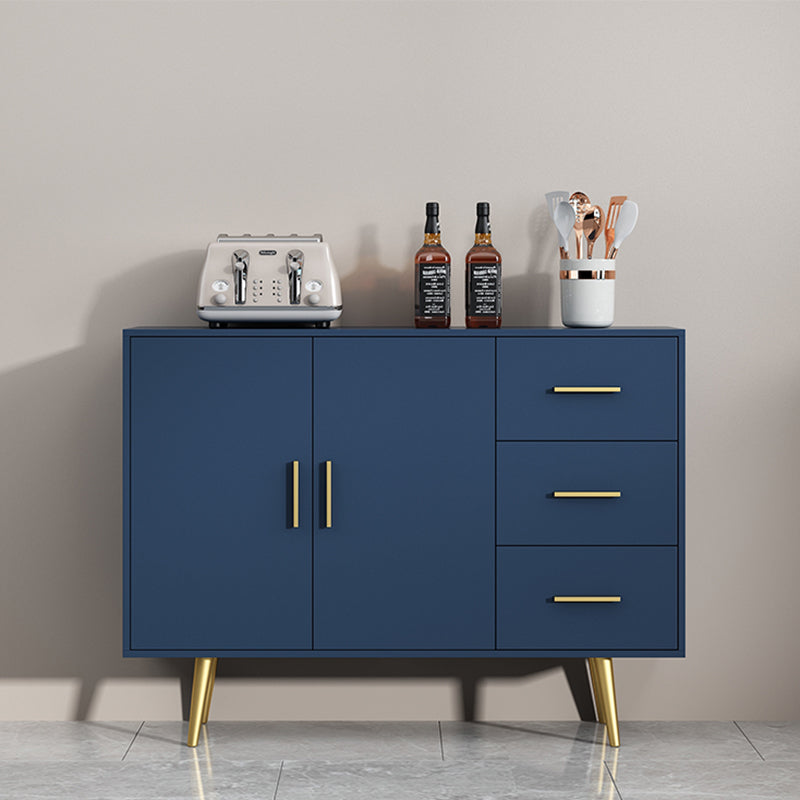 木製サイドボードキャビネットモダンな長方形ホームサイドボード引き出しとドア付き