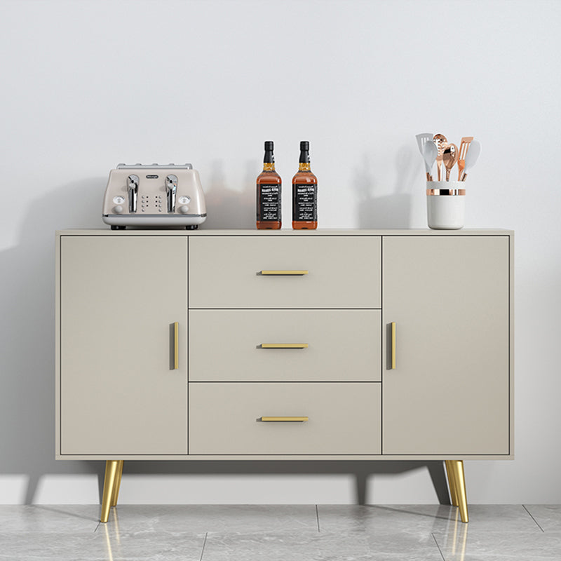 木製サイドボードキャビネットモダンな長方形ホームサイドボード引き出しとドア付き