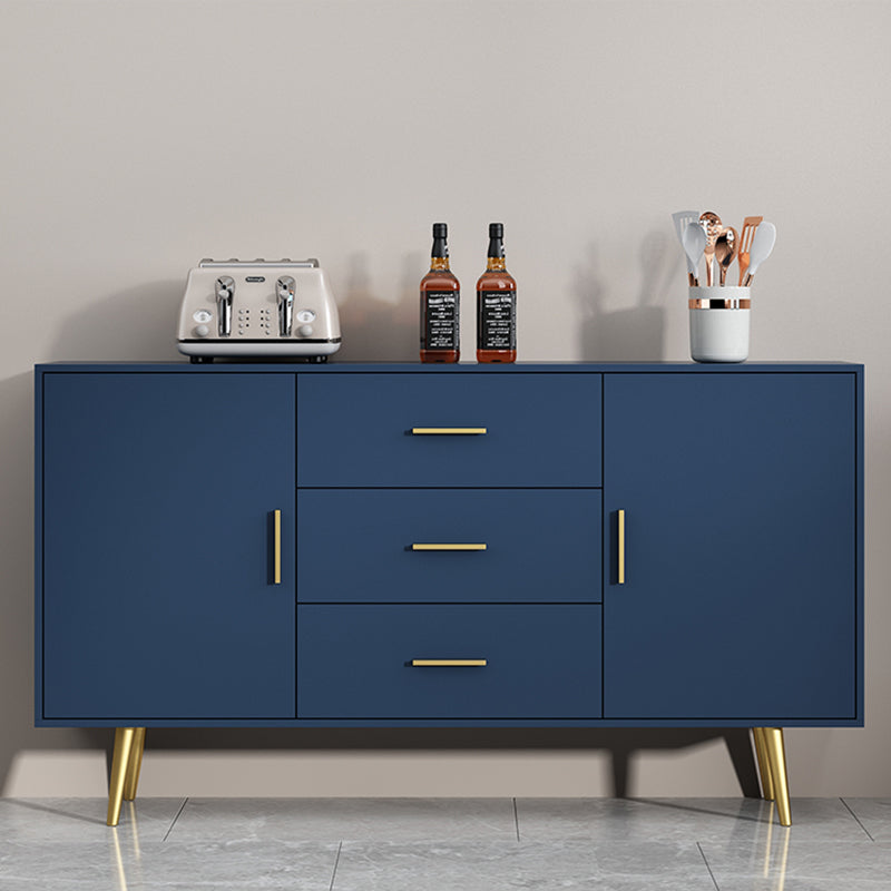木製サイドボードキャビネットモダンな長方形ホームサイドボード引き出しとドア付き