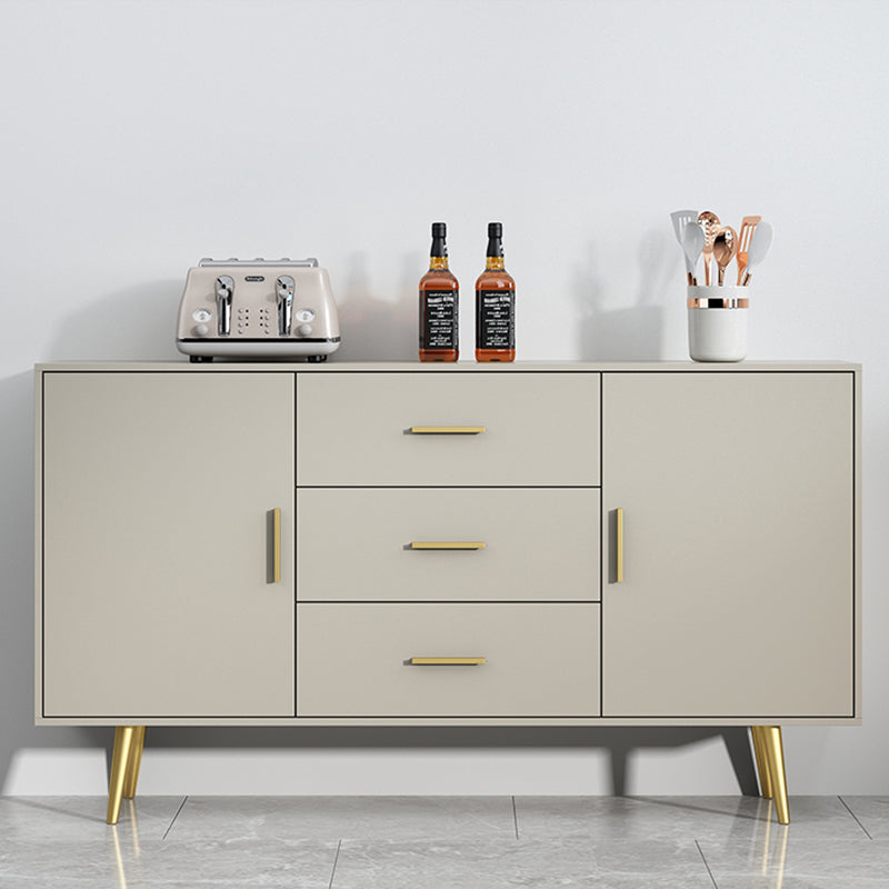 木製サイドボードキャビネットモダンな長方形ホームサイドボード引き出しとドア付き