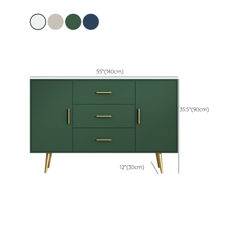 木製サイドボードキャビネットモダンな長方形ホームサイドボード引き出しとドア付き