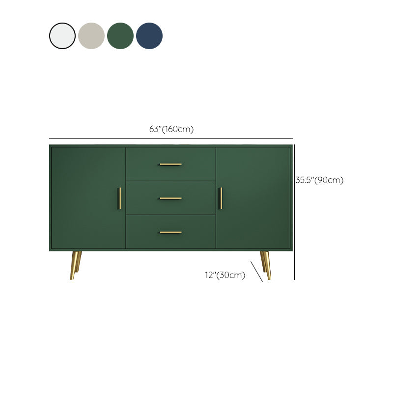 木製サイドボードキャビネットモダンな長方形ホームサイドボード引き出しとドア付き