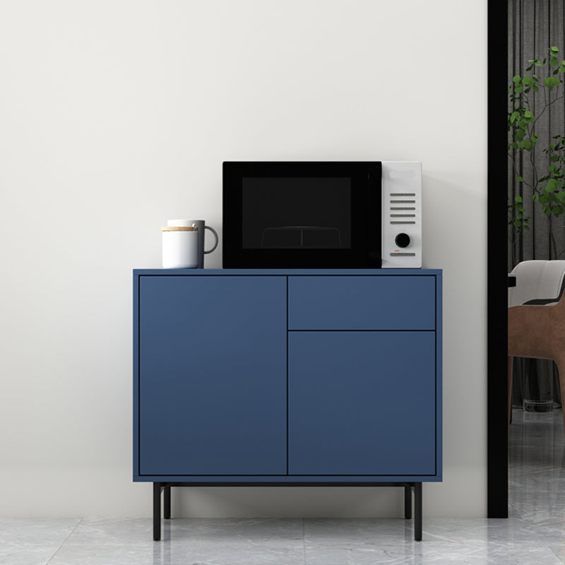 Wooden Rectangle Sideboard Modern Home Sideboard Cabinet with Drawers and Door 31"L x 14"W x 28"H Blue Clearhalo 'buffet_sideboard' 'Buffets & Sideboards' 'furn' 'furn_buffet_sideboard' 'Furniture' 'Kitchen & Dining Furniture' 6296107