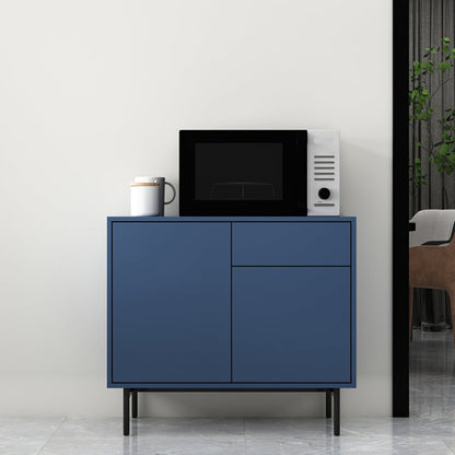 Wooden Rectangle Sideboard Modern Home Sideboard Cabinet with Drawers and Door 31"L x 14"W x 28"H Blue Clearhalo 'buffet_sideboard' 'Buffets & Sideboards' 'furn' 'furn_buffet_sideboard' 'Furniture' 'Kitchen & Dining Furniture' 6296107