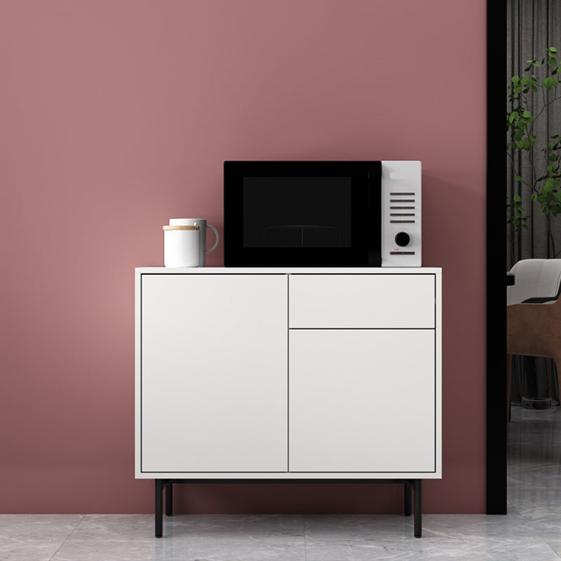 Wooden Rectangle Sideboard Modern Home Sideboard Cabinet with Drawers and Door 31"L x 14"W x 28"H White Clearhalo 'buffet_sideboard' 'Buffets & Sideboards' 'furn' 'furn_buffet_sideboard' 'Furniture' 'Kitchen & Dining Furniture' 6296109