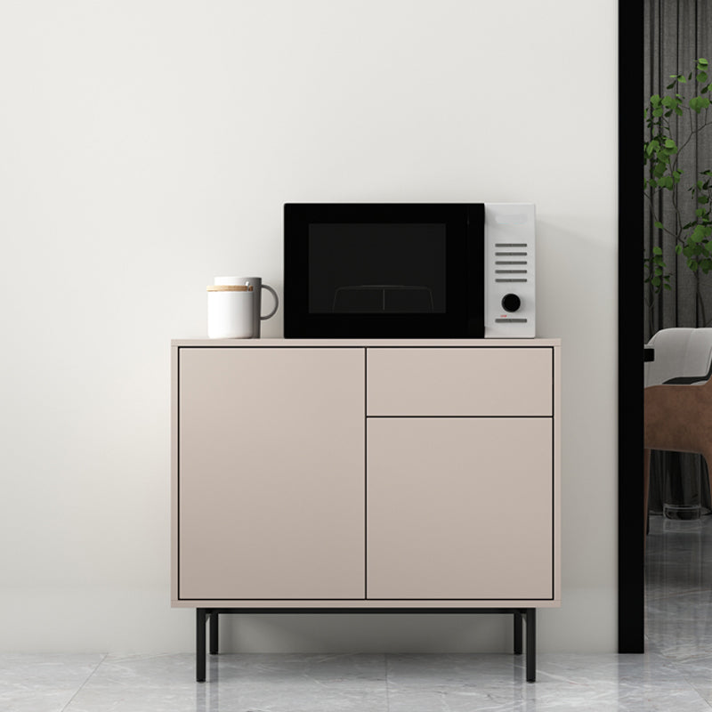 Wooden Rectangle Sideboard Modern Home Sideboard Cabinet with Drawers and Door 31"L x 14"W x 28"H Champagne Clearhalo 'buffet_sideboard' 'Buffets & Sideboards' 'furn' 'furn_buffet_sideboard' 'Furniture' 'Kitchen & Dining Furniture' 6296110