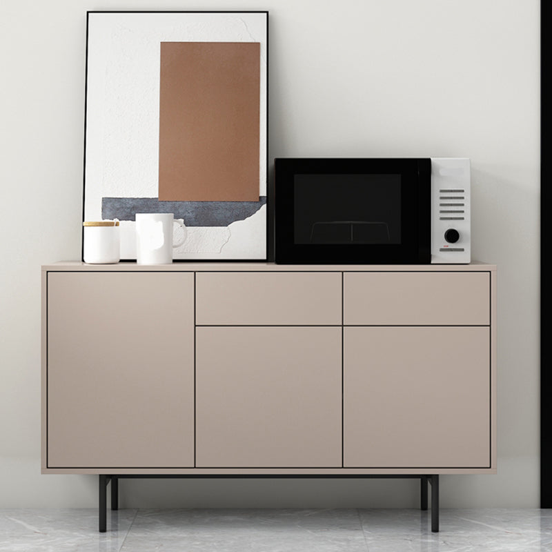 Wooden Rectangle Sideboard Modern Home Sideboard Cabinet with Drawers and Door 47"L x 14"W x 28"H Champagne Clearhalo 'buffet_sideboard' 'Buffets & Sideboards' 'furn' 'furn_buffet_sideboard' 'Furniture' 'Kitchen & Dining Furniture' 6296115