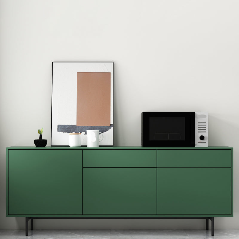 Wooden Rectangle Sideboard Modern Home Sideboard Cabinet with Drawers and Door 71"L x 14"W x 28"H Green Clearhalo 'buffet_sideboard' 'Buffets & Sideboards' 'furn' 'furn_buffet_sideboard' 'Furniture' 'Kitchen & Dining Furniture' 6296127