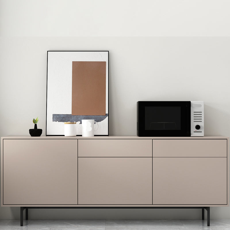 Wooden Rectangle Sideboard Modern Home Sideboard Cabinet with Drawers and Door 71"L x 14"W x 28"H Champagne Clearhalo 'buffet_sideboard' 'Buffets & Sideboards' 'furn' 'furn_buffet_sideboard' 'Furniture' 'Kitchen & Dining Furniture' 6296129