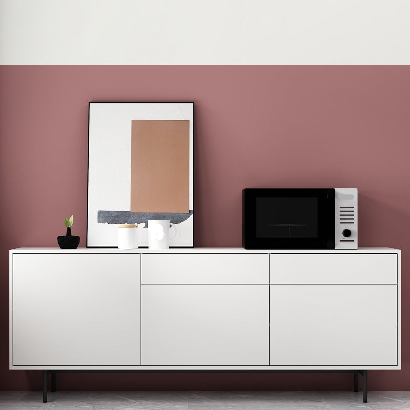 Wooden Rectangle Sideboard Modern Home Sideboard Cabinet with Drawers and Door 71"L x 14"W x 28"H White Clearhalo 'buffet_sideboard' 'Buffets & Sideboards' 'furn' 'furn_buffet_sideboard' 'Furniture' 'Kitchen & Dining Furniture' 6296130