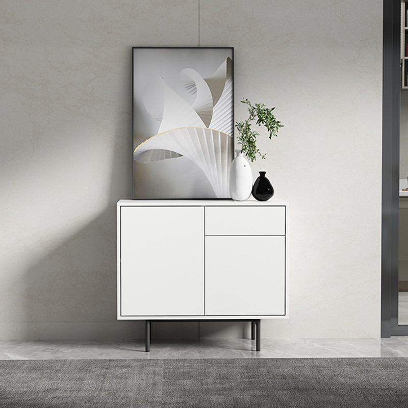 Modern Wooden Storage Sideboard Rectangle Sideboard Cabinet with Drawers and Doors 31"L x 14"W x 28"H White Clearhalo 'buffet_sideboard' 'Buffets & Sideboards' 'furn' 'furn_buffet_sideboard' 'Furniture' 'Kitchen & Dining Furniture' 6296136