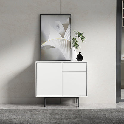 Modern Wooden Storage Sideboard Rectangle Sideboard Cabinet with Drawers and Doors 31"L x 14"W x 28"H White Clearhalo 'buffet_sideboard' 'Buffets & Sideboards' 'furn' 'furn_buffet_sideboard' 'Furniture' 'Kitchen & Dining Furniture' 6296136