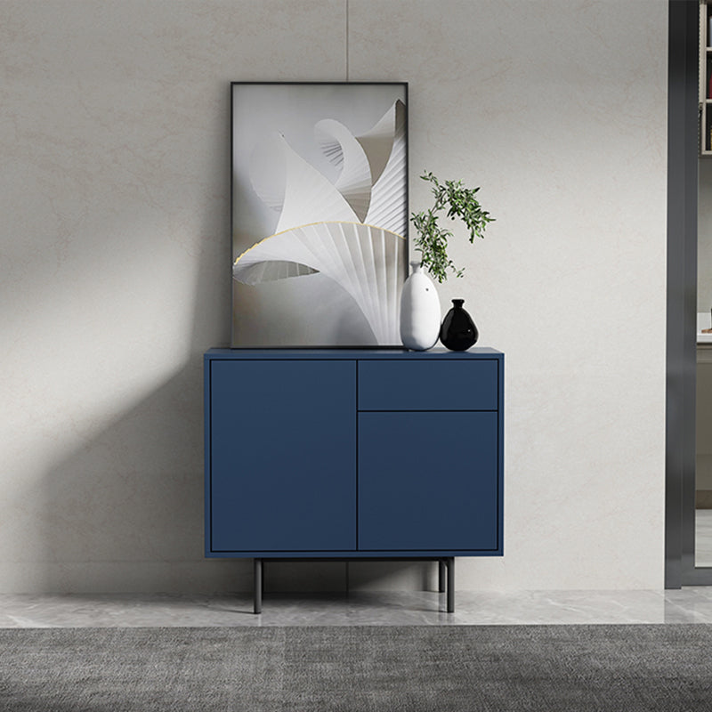 Modern Wooden Storage Sideboard Rectangle Sideboard Cabinet with Drawers and Doors 31"L x 14"W x 28"H Blue Clearhalo 'buffet_sideboard' 'Buffets & Sideboards' 'furn' 'furn_buffet_sideboard' 'Furniture' 'Kitchen & Dining Furniture' 6296140