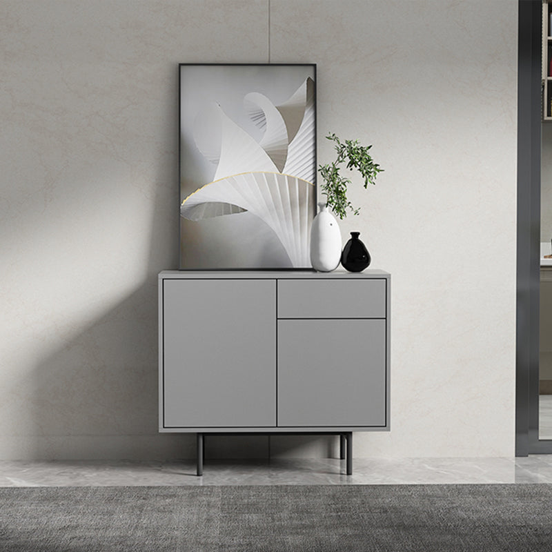 Modern Wooden Storage Sideboard Rectangle Sideboard Cabinet with Drawers and Doors 31"L x 14"W x 28"H Grey Clearhalo 'buffet_sideboard' 'Buffets & Sideboards' 'furn' 'furn_buffet_sideboard' 'Furniture' 'Kitchen & Dining Furniture' 6296142