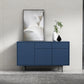 Modern Wooden Storage Sideboard Rectangle Sideboard Cabinet with Drawers and Doors 47"L x 14"W x 28"H Blue Clearhalo 'buffet_sideboard' 'Buffets & Sideboards' 'furn' 'furn_buffet_sideboard' 'Furniture' 'Kitchen & Dining Furniture' 6296144