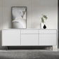Modern Wooden Storage Sideboard Rectangle Sideboard Cabinet with Drawers and Doors 71"L x 14"W x 28"H White Clearhalo 'buffet_sideboard' 'Buffets & Sideboards' 'furn' 'furn_buffet_sideboard' 'Furniture' 'Kitchen & Dining Furniture' 6296155