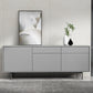 Modern Wooden Storage Sideboard Rectangle Sideboard Cabinet with Drawers and Doors 71"L x 14"W x 28"H Grey Clearhalo 'buffet_sideboard' 'Buffets & Sideboards' 'furn' 'furn_buffet_sideboard' 'Furniture' 'Kitchen & Dining Furniture' 6296156