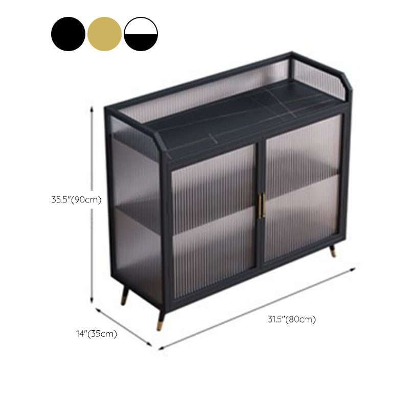 Rettangole Sideboard Home Scheda di lusso Sinterizzato Sinterizzazione Sideboard Abbazzinamento con porta di vetro
