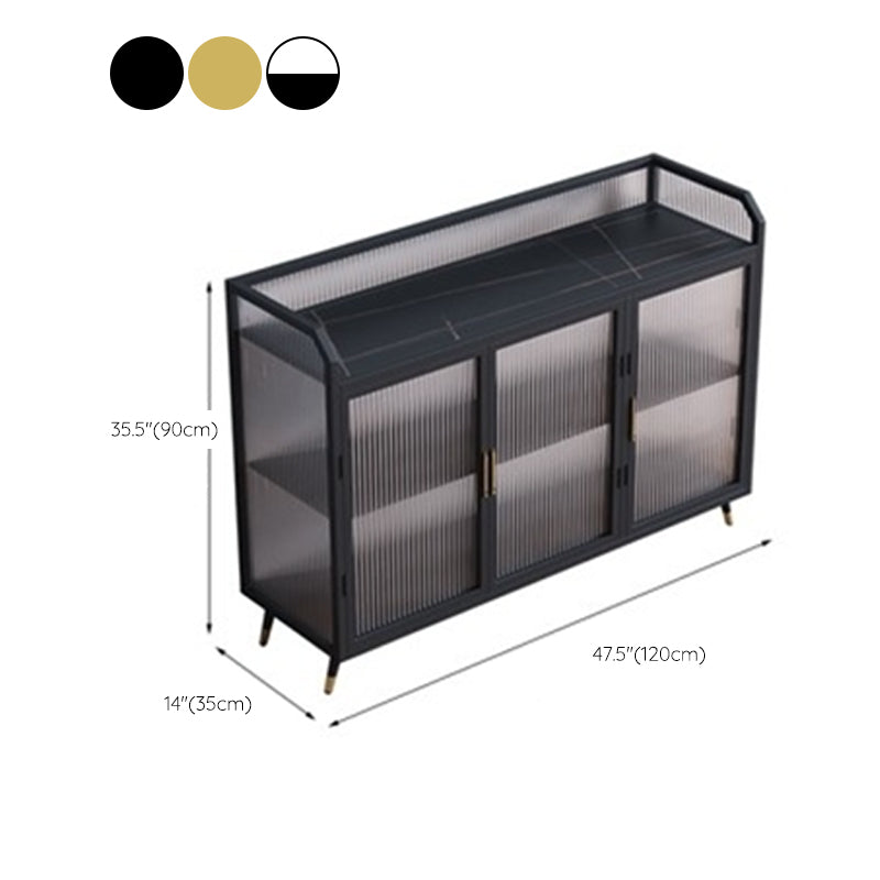 Rettangole Sideboard Home Scheda di lusso Sinterizzato Sinterizzazione Sideboard Abbazzinamento con porta di vetro