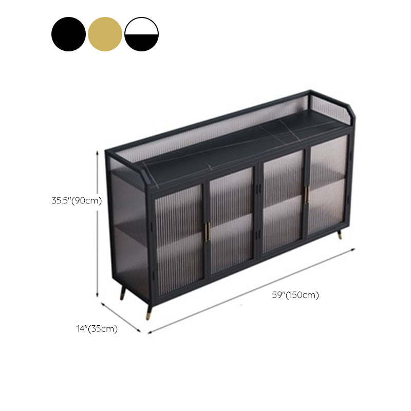 Rettangole Sideboard Home Scheda di lusso Sinterizzato Sinterizzazione Sideboard Abbazzinamento con porta di vetro