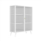 Rectangle Metal Storage Sideboard Contemporary Side Board with Glass Door White Clearhalo 'buffet_sideboard' 'Buffets & Sideboards' 'furn' 'furn_buffet_sideboard' 'Furniture' 'Kitchen & Dining Furniture' 6296297