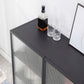 Rectangle Metal Storage Sideboard Contemporary Side Board with Glass Door Clearhalo 'buffet_sideboard' 'Buffets & Sideboards' 'furn' 'furn_buffet_sideboard' 'Furniture' 'Kitchen & Dining Furniture' 6296300