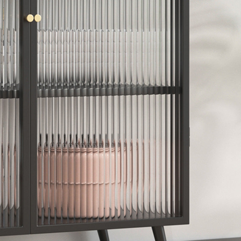 Rectangle Metal Storage Sideboard Contemporary Side Board with Glass Door Clearhalo 'buffet_sideboard' 'Buffets & Sideboards' 'furn' 'furn_buffet_sideboard' 'Furniture' 'Kitchen & Dining Furniture' 6296303