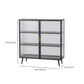 Rectangle Metal Storage Sideboard Contemporary Side Board with Glass Door Clearhalo 'buffet_sideboard' 'Buffets & Sideboards' 'furn' 'furn_buffet_sideboard' 'Furniture' 'Kitchen & Dining Furniture' 6296307