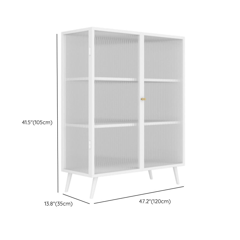 Rectangle Metal Storage Sideboard Contemporary Side Board with Glass Door Clearhalo 'buffet_sideboard' 'Buffets & Sideboards' 'furn' 'furn_buffet_sideboard' 'Furniture' 'Kitchen & Dining Furniture' 6296311