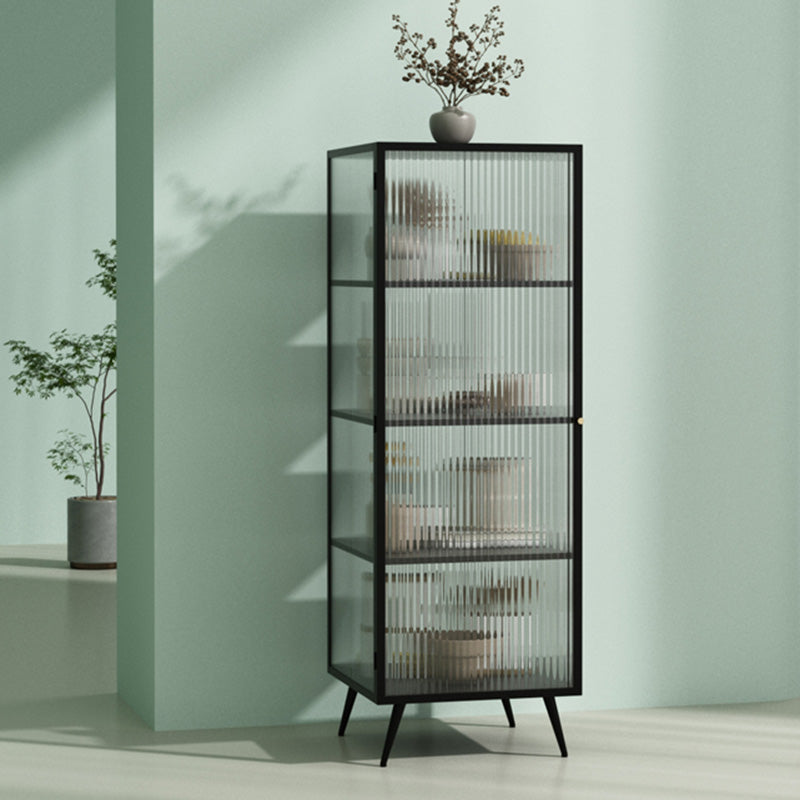 Panneau latéral en métal et en verre 53 "H Modern Minimalist Home Rectangular Batchard avec porte