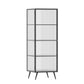 Panneau latéral en métal et en verre 53 "H Modern Minimalist Home Rectangular Batchard avec porte