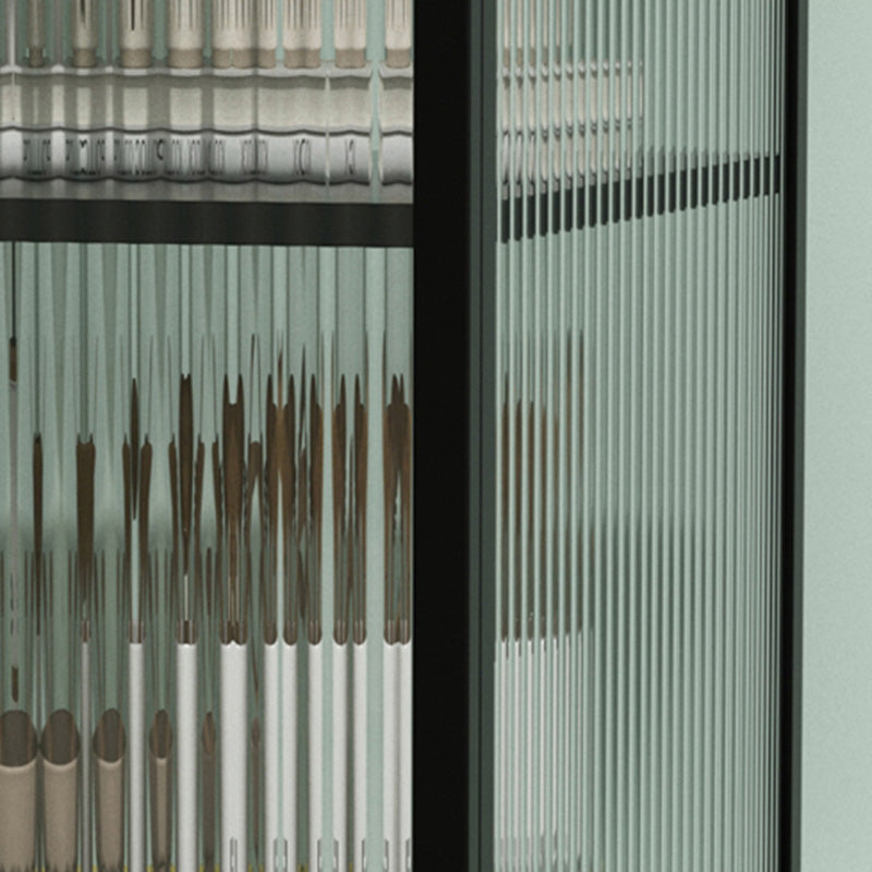 Panneau latéral en métal et en verre 53 "H Modern Minimalist Home Rectangular Batchard avec porte