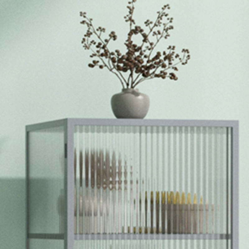 Panneau latéral en métal et en verre 53 "H Modern Minimalist Home Rectangular Batchard avec porte