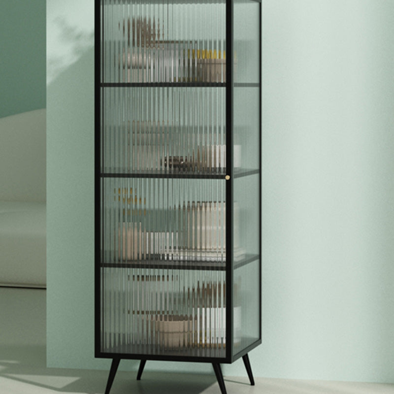 Panneau latéral en métal et en verre 53 "H Modern Minimalist Home Rectangular Batchard avec porte