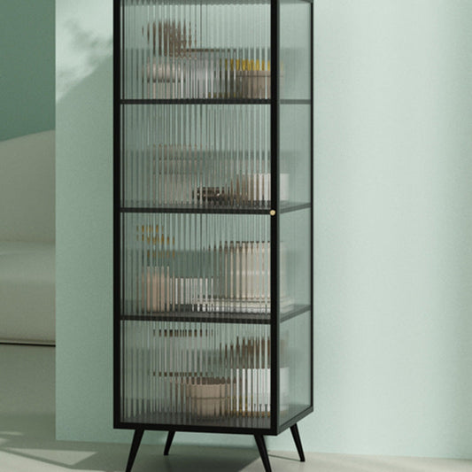 Scheda laterale in metallo e vetro 53 "H moderno minimalista casa rettangolare con porta