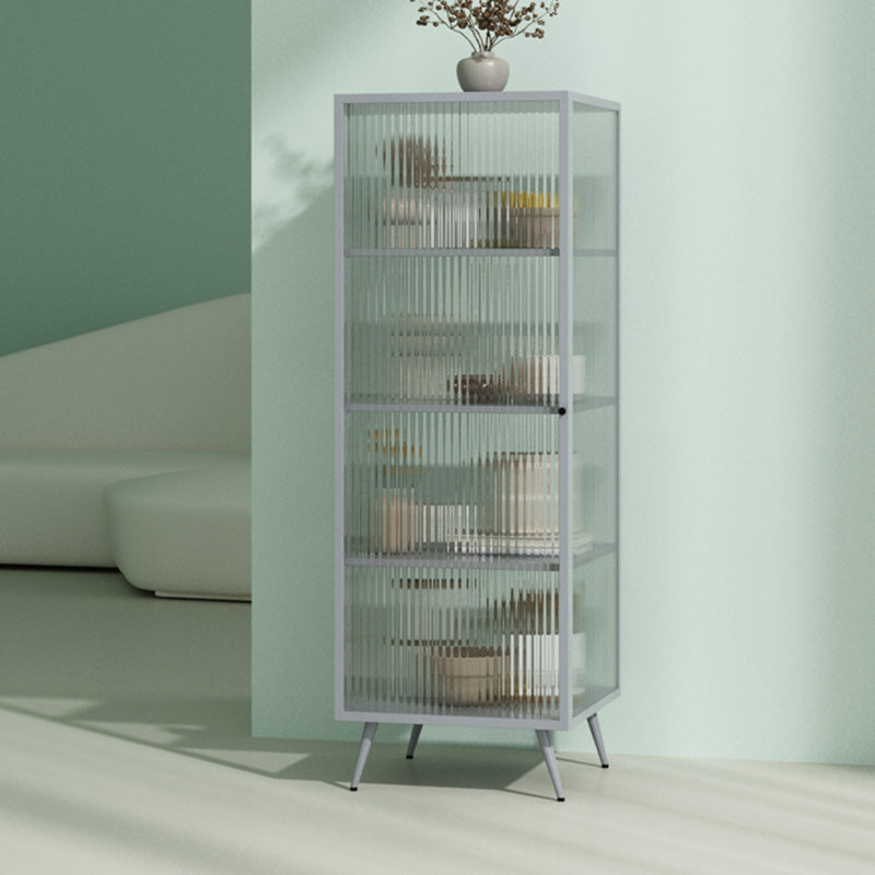 Panneau latéral en métal et en verre 53 "H Modern Minimalist Home Rectangular Batchard avec porte