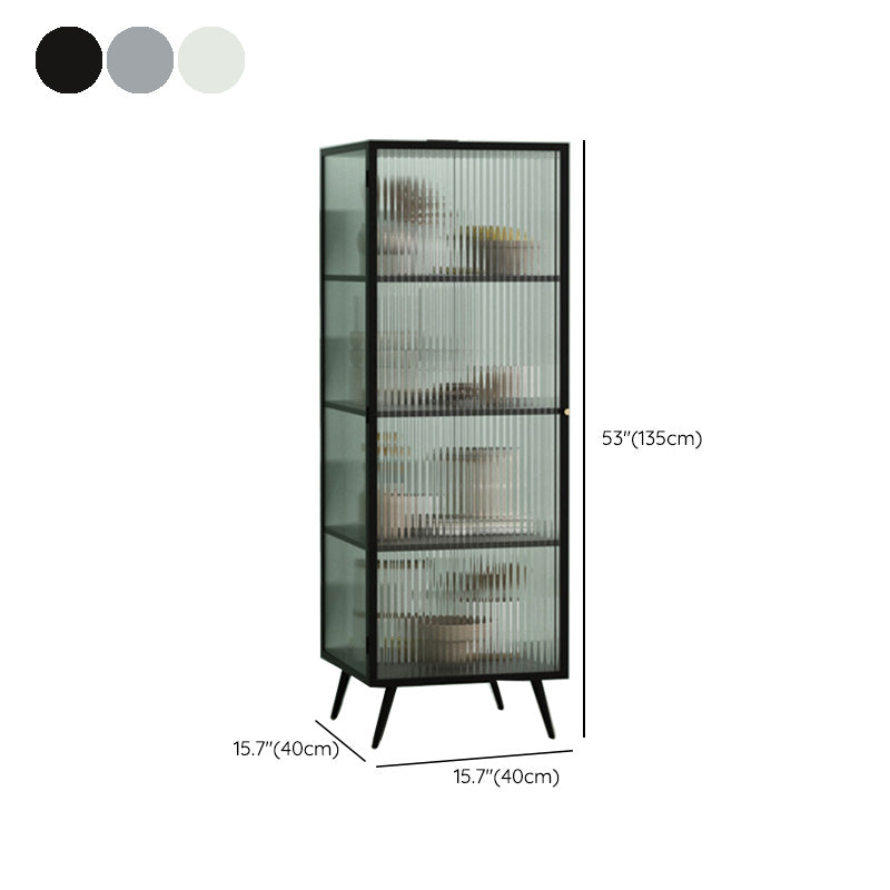 Panneau latéral en métal et en verre 53 "H Modern Minimalist Home Rectangular Batchard avec porte